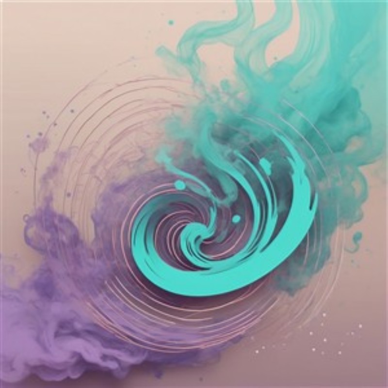 Farverig Spiraleffekt i Abstrakt Kunst - Oplev en livlig fusion af farver med denne abstrakte kunstplakat, hvor turkise spiraler blander sig med bløde røgfarver. Perfekt til at skabe en dynamisk atmosfære i dit hjem.