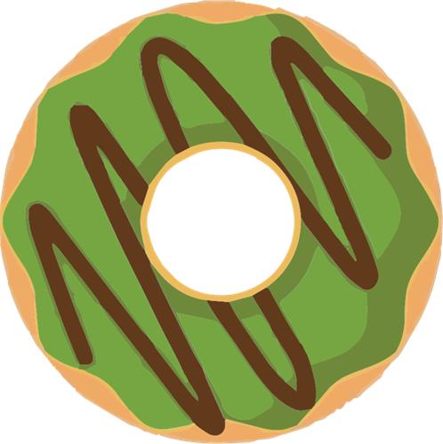 Grøn donut med chokolade