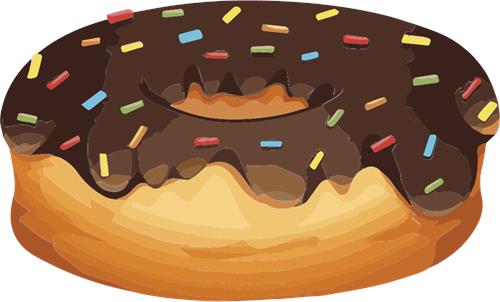 Lækker chokolade donut med farverige drys