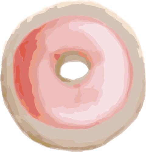 Lækker lyserød donut med glasur