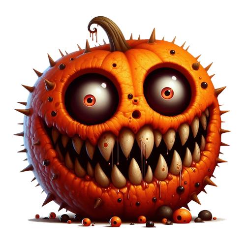Skræmmende Halloween Græskar med Tænder