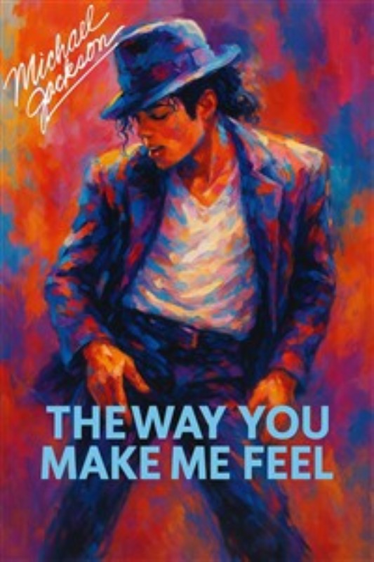 Michael Jackson: Dansens Farver - Oplev den intense energi fra Michael Jackson i denne farverige illustration. Den ikoniske danser fanger øjeblikket med sin uforglemmelige stil og charme, perfekt til enhver musikelsker og kunstfan.