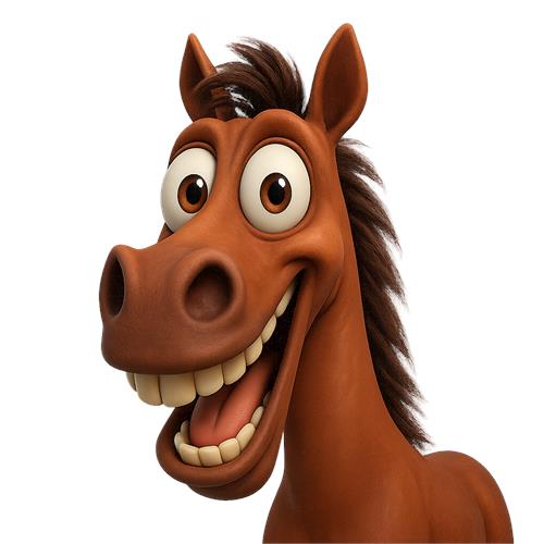 Glad Cartoon Hest