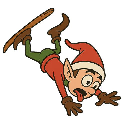Elven der falder på skøjter